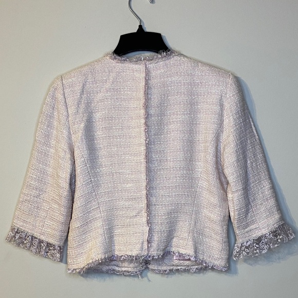 ABS by Allen Schwartz Women's Pink Tweed Blazer - Picture 4 of 8